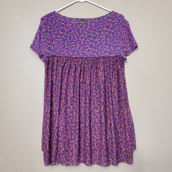 Matilda Jane Walking On A Cloud Purple‎ Floral Top Size Medium Short Sleeve - Picture 4 of 5